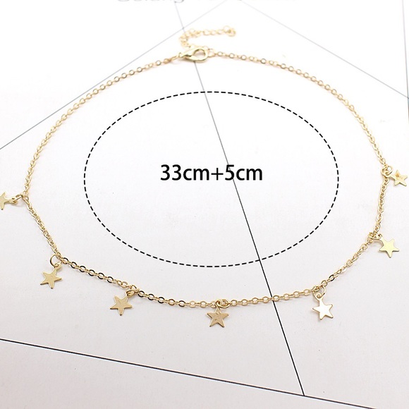 Gold and Silver Star Choker Necklace - Picture 6 of 7